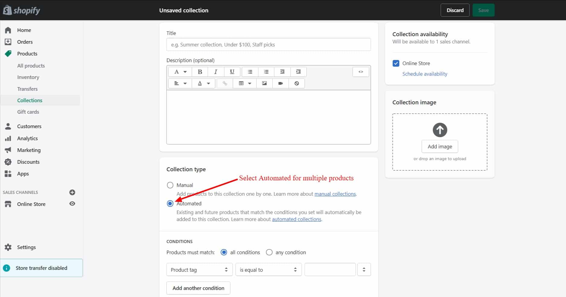 How to increase collections on shopify